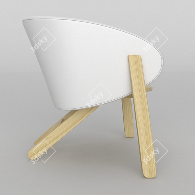 Branca Lisboa Curva Chair: Sleek 3D Model Design 3D model image 2