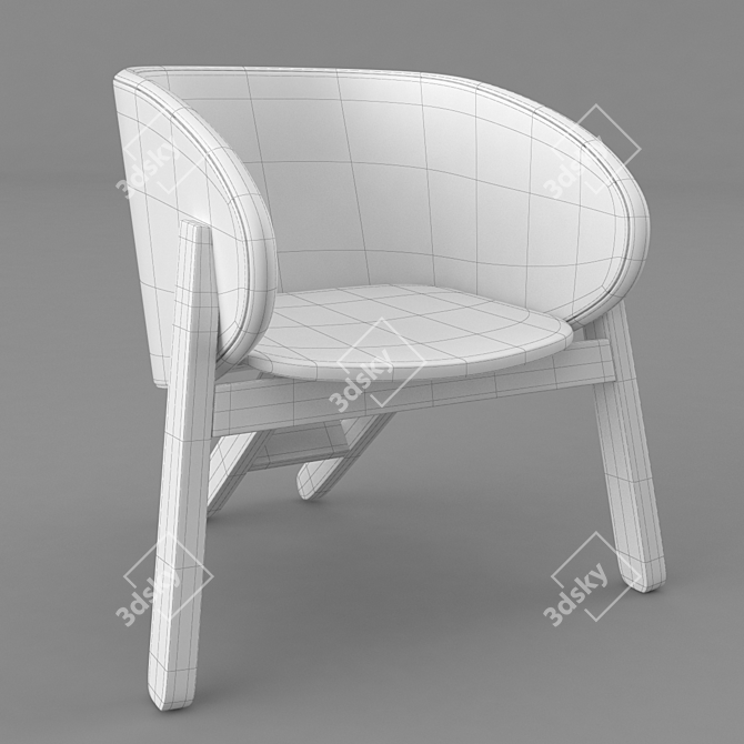 Branca Lisboa Curva Chair: Sleek 3D Model Design 3D model image 3