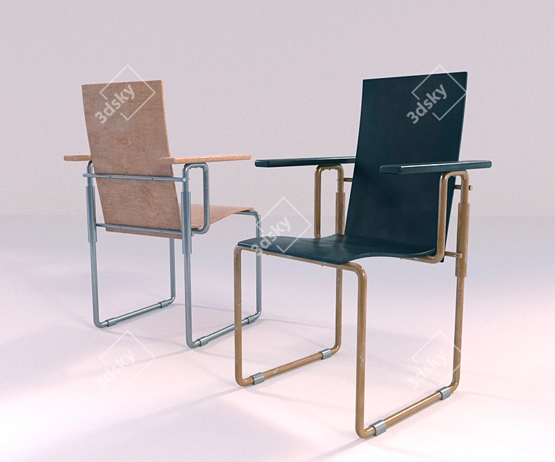 Iconic Armchair by Rietveld 3D model image 1