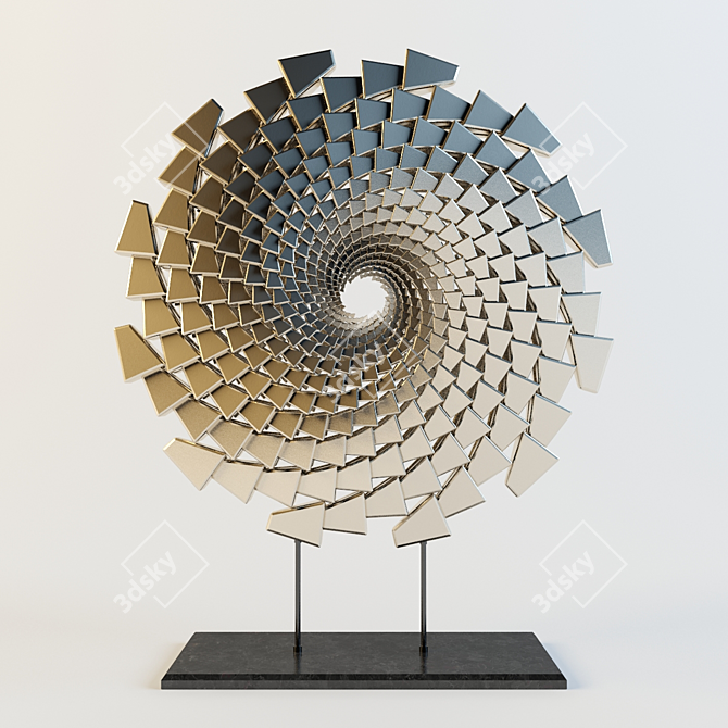 Galactic Metal Art Sculpture 3D model image 1