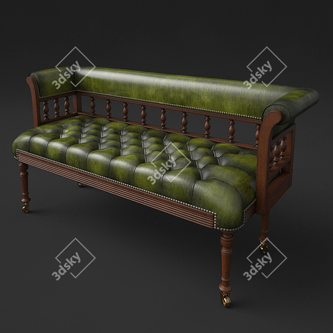 Romantic Love Bench 3D model image 1