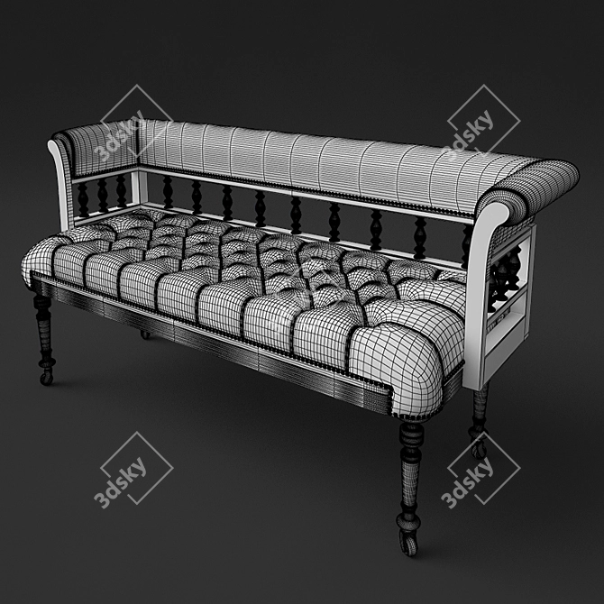 Romantic Love Bench 3D model image 2