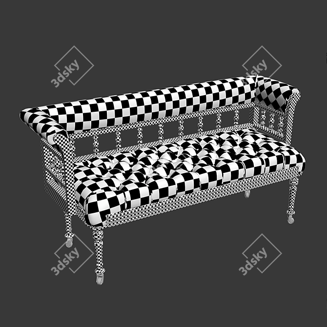 Romantic Love Bench 3D model image 3