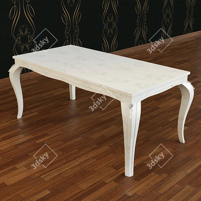 Vintage Italian Stilema Table & Chair 3D model image 3