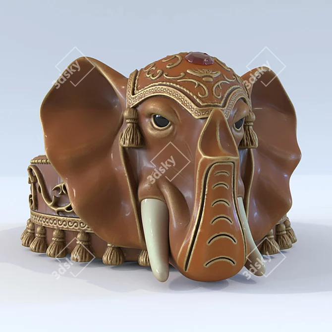 Elephant Ashtray: Stylish & Durable 3D model image 1