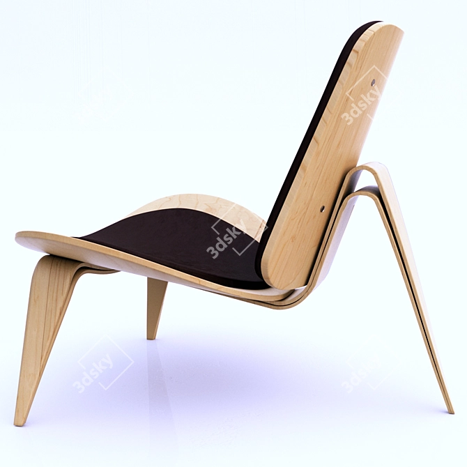 Sleek Shell Lounge Chair 3D model image 1