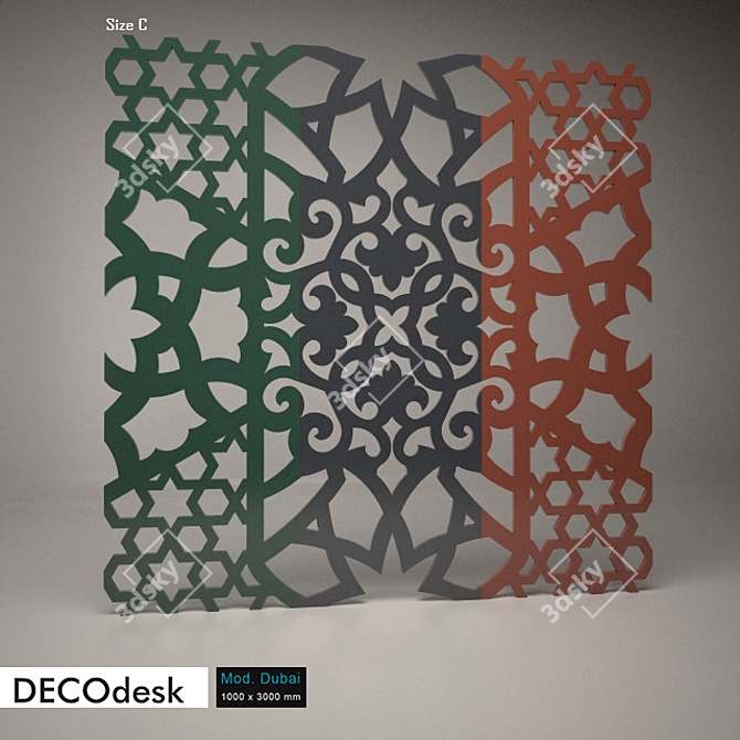 Dubai Architectural Lattice Panels 3D model image 3