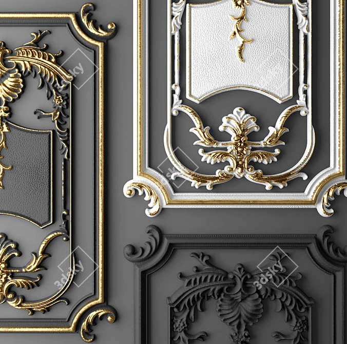  Elegant Stucco Frame 3D model image 3