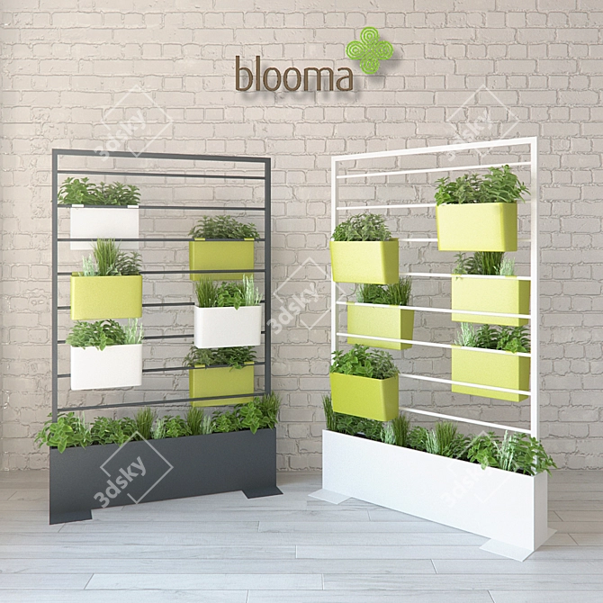 Blooma Vegetal Divider: Enhance Your Space with Organic Elegance 3D model image 1