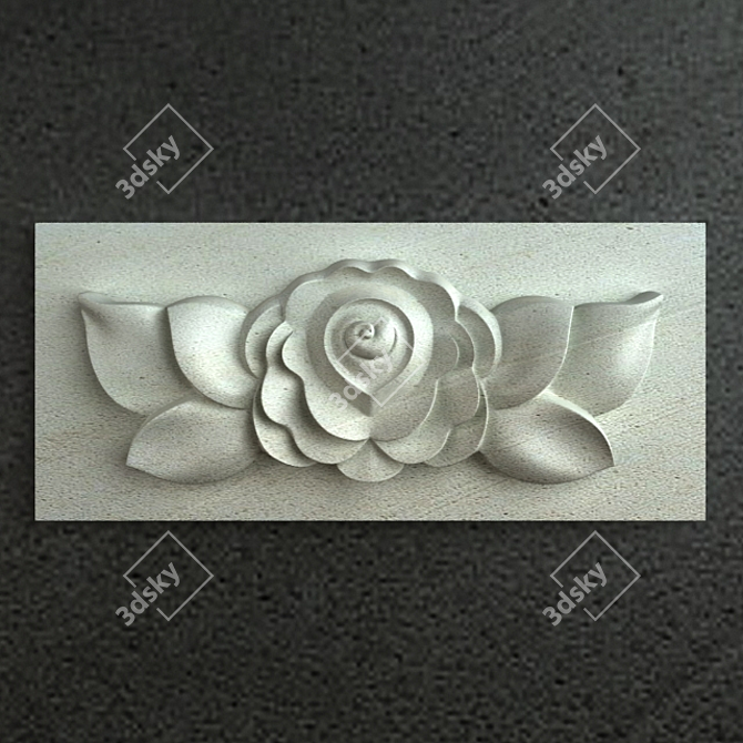 3D Carved Flower Ornament 3D model image 1