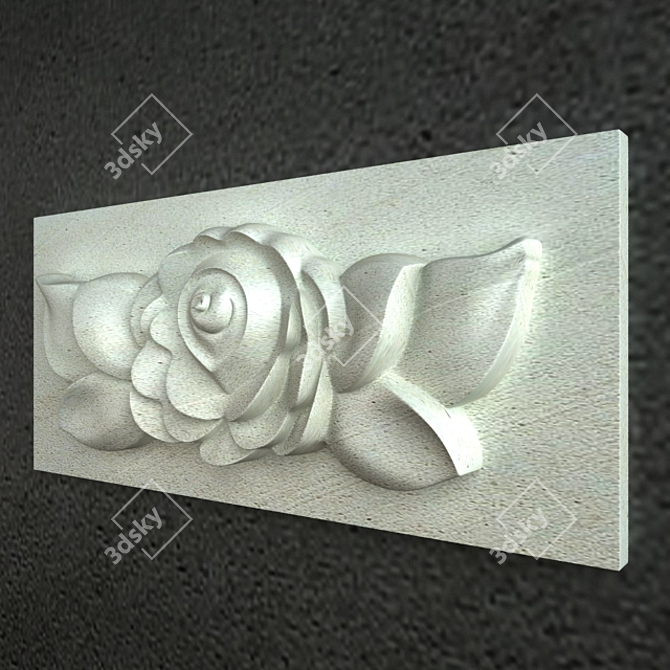 3D Carved Flower Ornament 3D model image 2