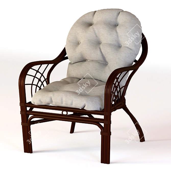 Roma Rattan Chair: Comfort and Elegance 3D model image 1