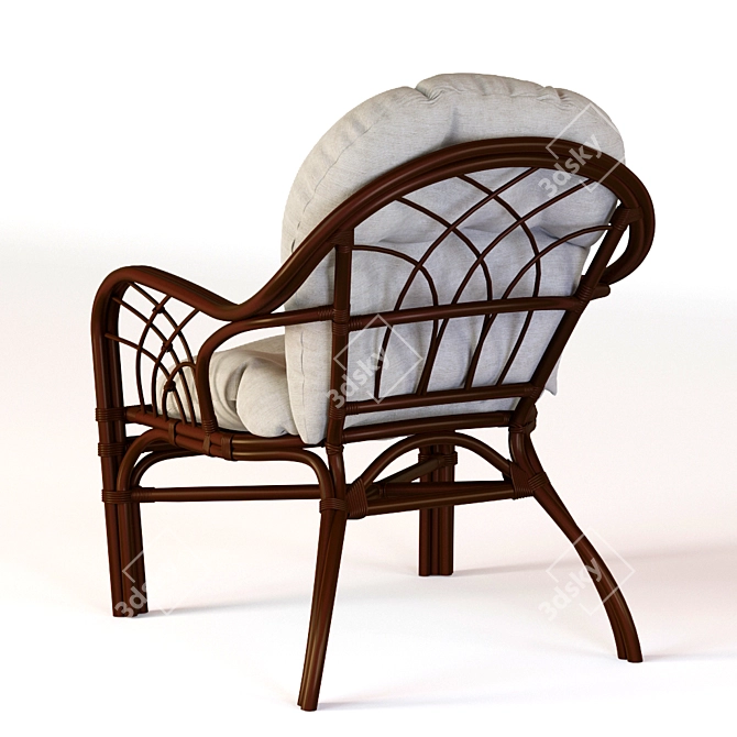 Roma Rattan Chair: Comfort and Elegance 3D model image 3