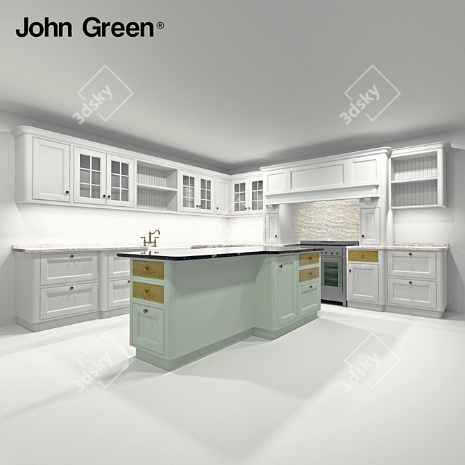 Modern and Luxurious Ashley Kitchen Suite 3D model image 1