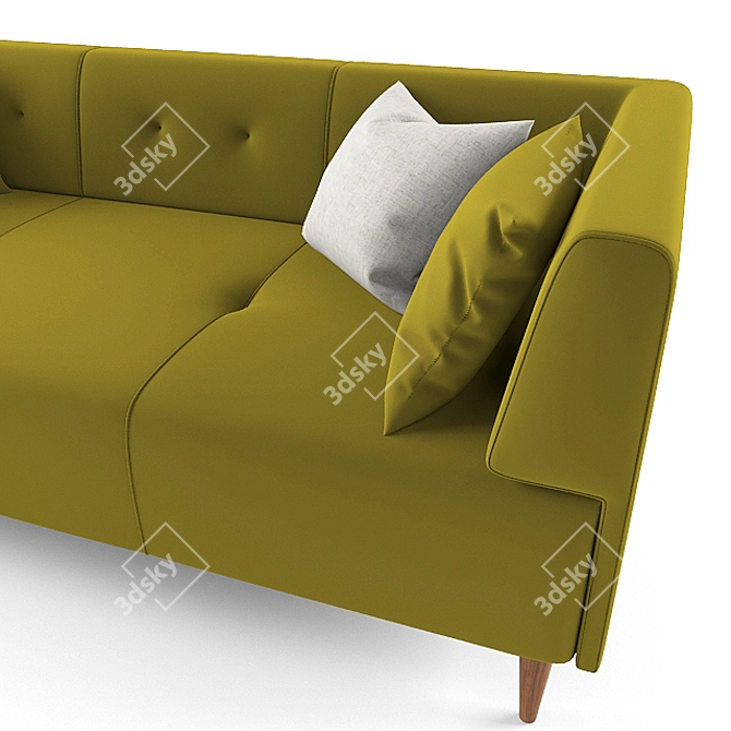 Retro Chic Capitone Sofa 3D model image 2