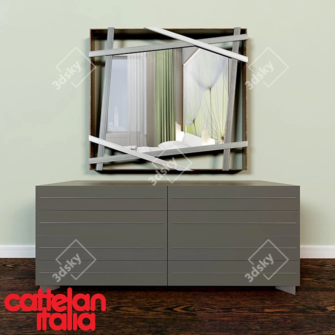 Elegant Rebus Mirror & Dyno Dresser 3D model image 1