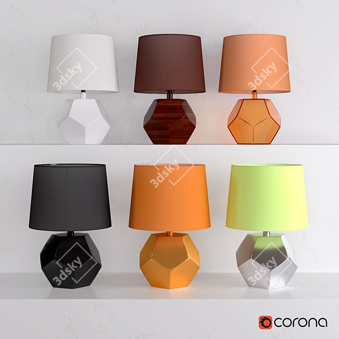 Versatile Geometric Lamp Base 3D model image 1