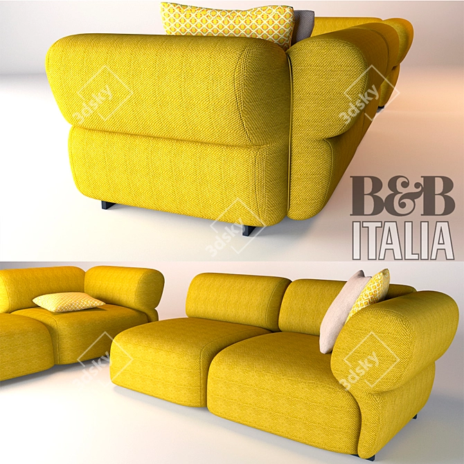Butterfly BT007: Elegant Italian Sofa 3D model image 1