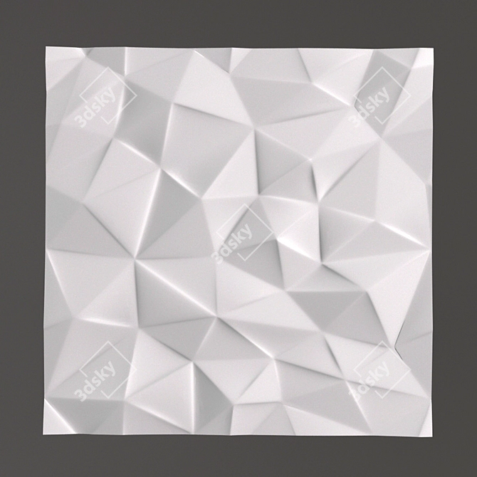 Elegant Plaster Wall Panel 3D model image 2