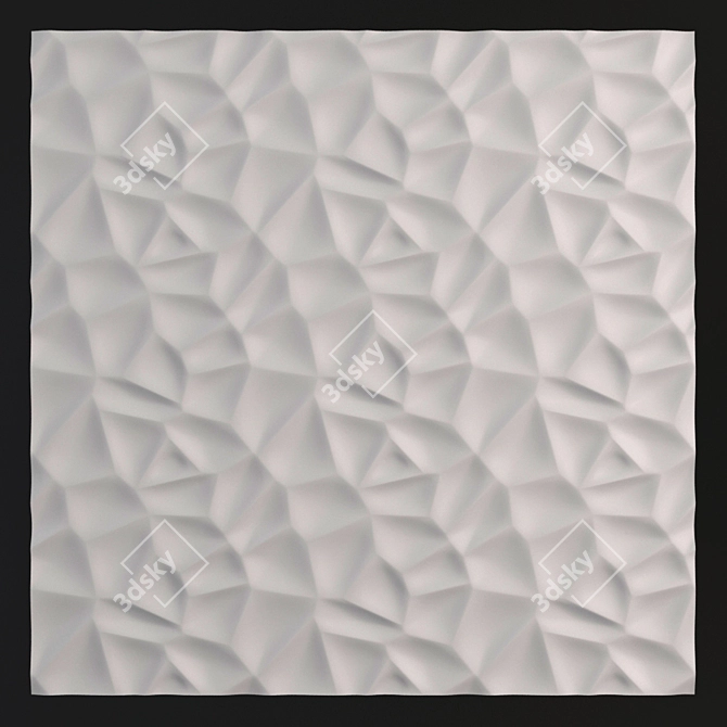Elegant Plaster Wall Panel 3D model image 1