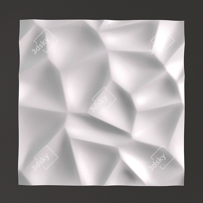 Elegant Plaster Wall Panel 3D model image 2