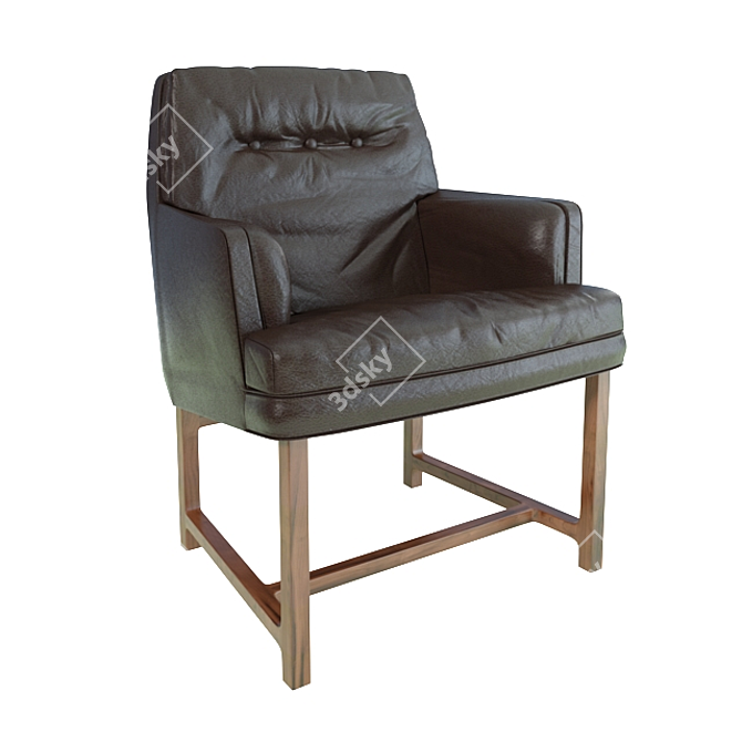 Luxury Leather Armchairs by Edward Wormley 3D model image 1