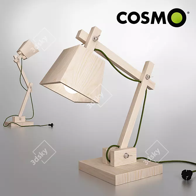 Title: Cosmo Wooden Table Lamp 3D model image 1