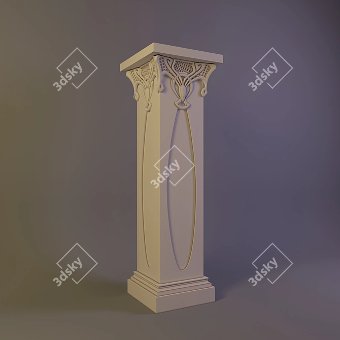 Daulbaeva's Unique 3D Column 3D model image 1