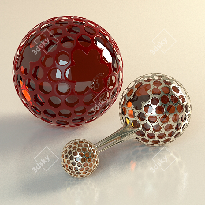 Sculptural Spheroid Decor 3D model image 2