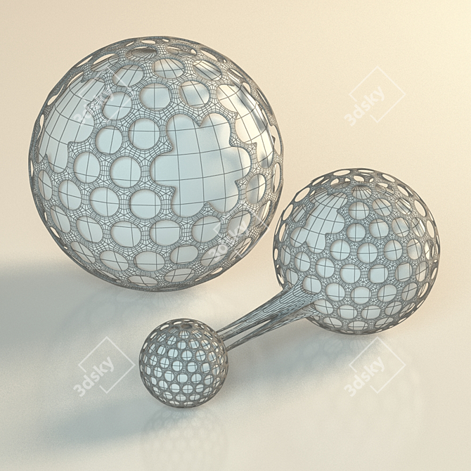 Sculptural Spheroid Decor 3D model image 3