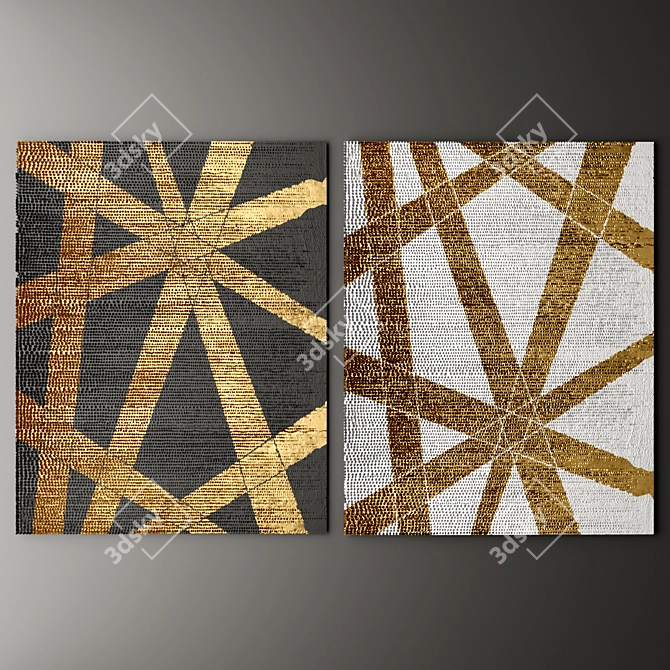 Title: Artisan 3D Wall Panel 3D model image 1