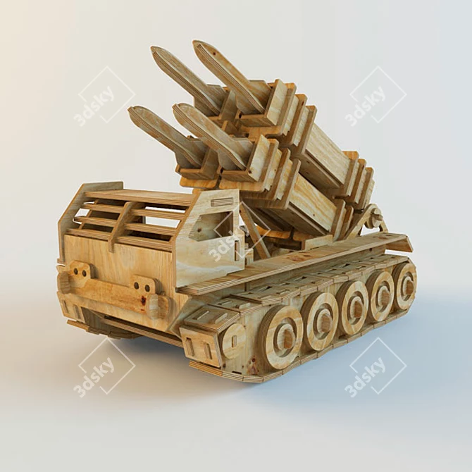  Plywood Guided Missile System 3D model image 1