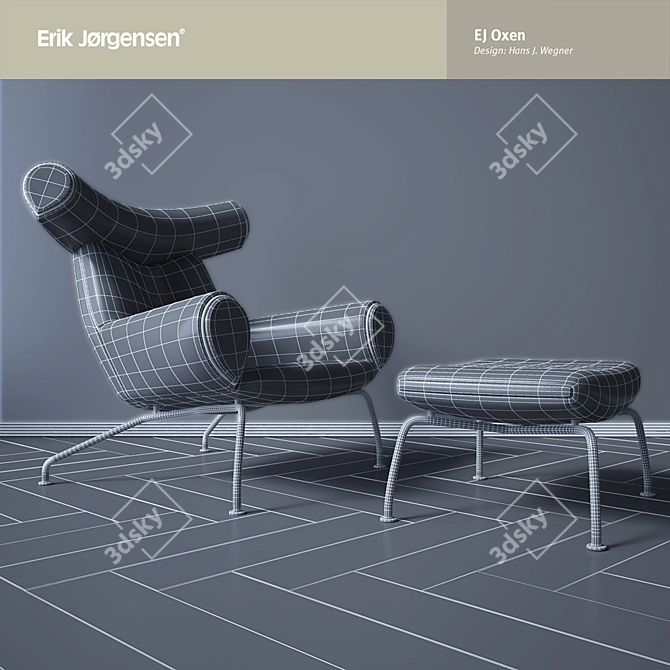 Wegner Ox Chair: Iconic Danish Design 3D model image 3