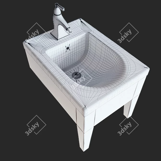 Luxury Suspended Bidet: Kerasan Bentley 3D model image 3