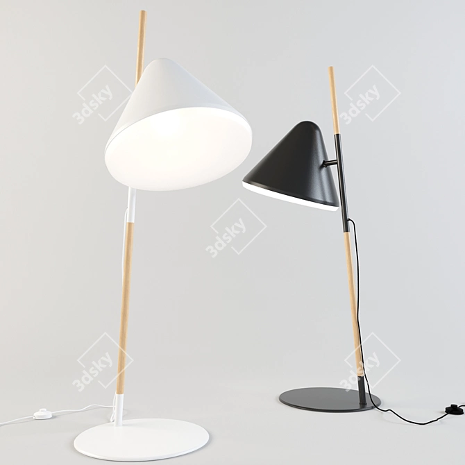 Sleek Steel Hello Floor Lamp 3D model image 2