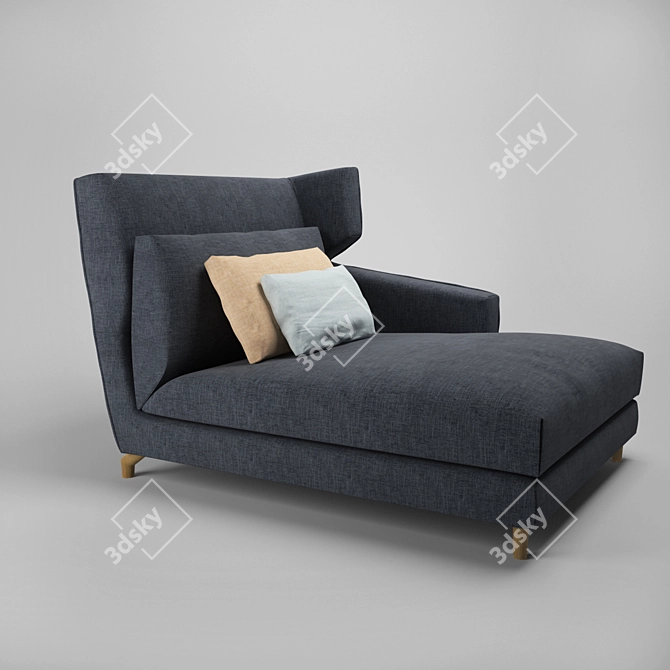 Cozy Compact Sofa 3D model image 2