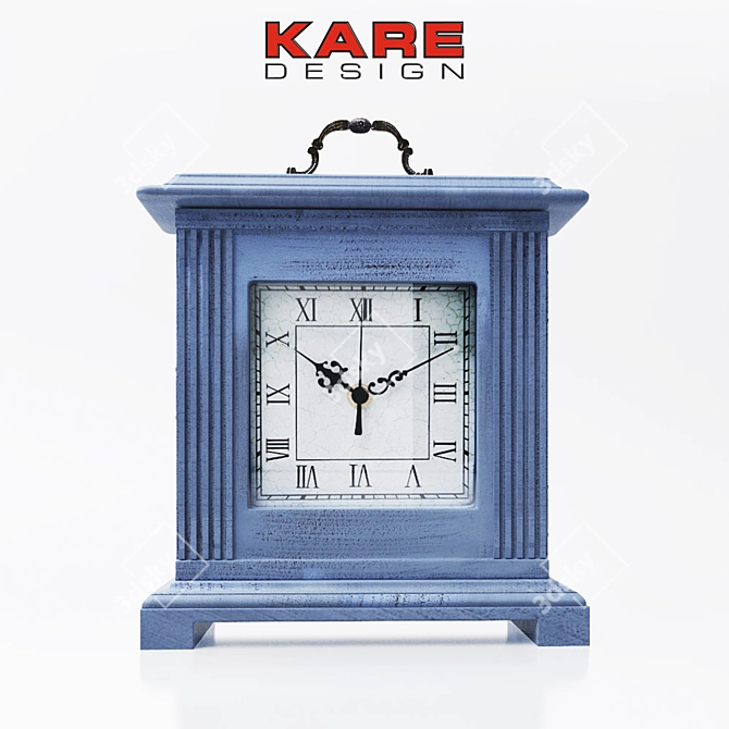 Vintage Key Table Clock 3D model image 1