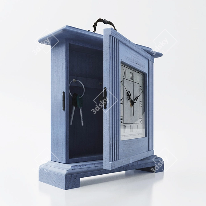 Vintage Key Table Clock 3D model image 2