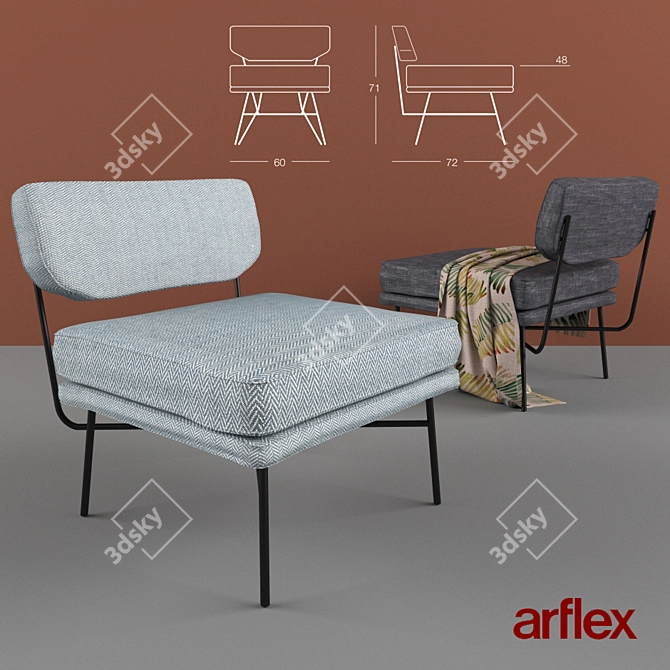 Elegant Elettra Armchair: Timeless Italian Design 3D model image 2
