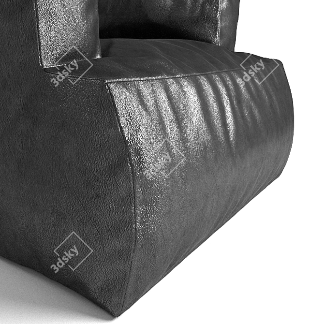 Elegant Leather Chair 3D model image 2