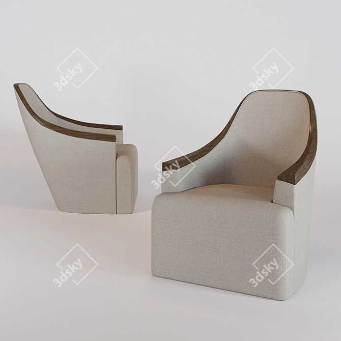 Elegant Georgette Lounge Chair 3D model image 1