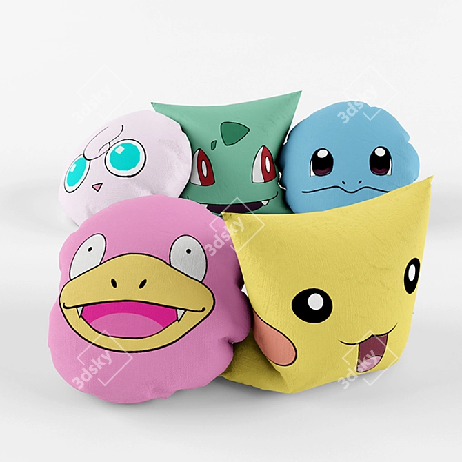 Cute Pokemon Pillows for Decor 3D model image 1