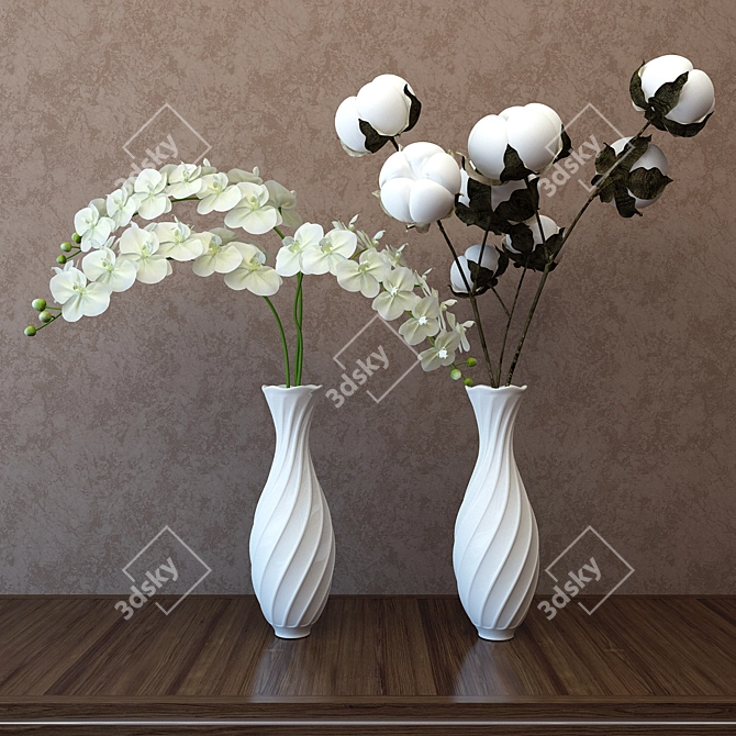 Elegant Orchid Bouquet 3D model image 1