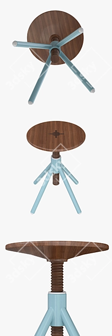 Sleek Thread High Stool 3D model image 1