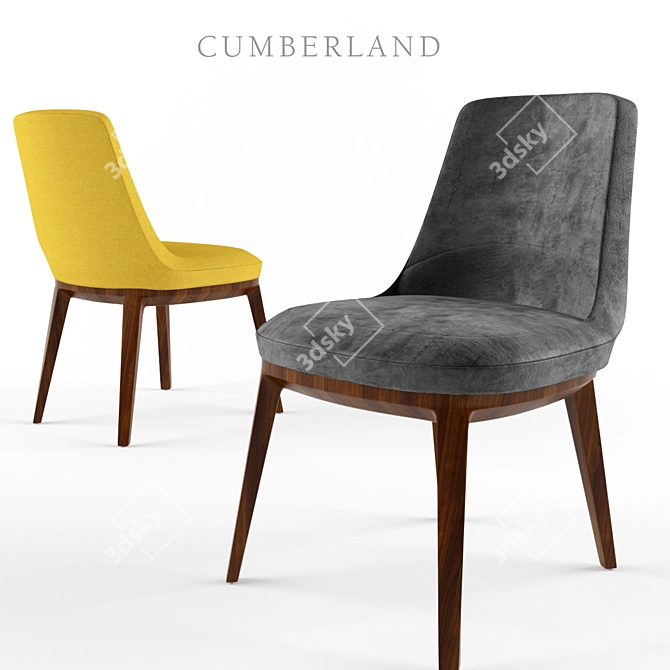 Elegant Clover Chair: Faceted Upholstery 3D model image 1