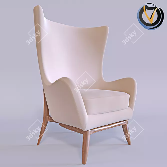 Sleek Caracole Armchair 3D model image 2