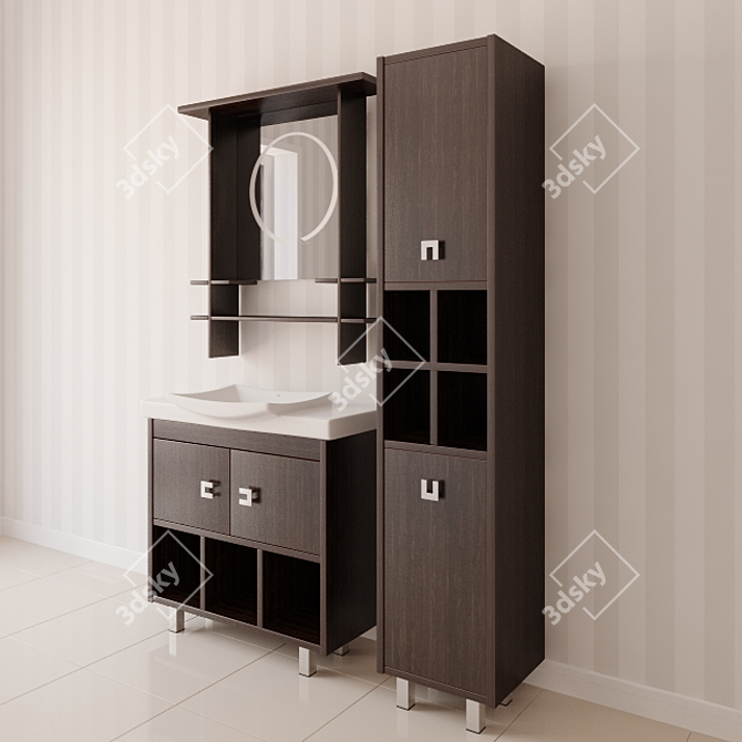 Sleek Hokkaido Vanity Set 3D model image 1