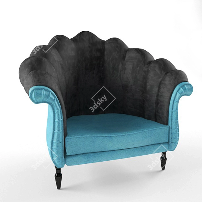 Cozy Velvet Lounge Chair 3D model image 1