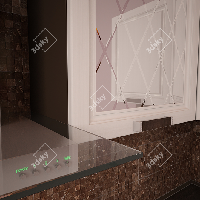 NeoClassic Corner Kitchen: Affordable Elegance 3D model image 3