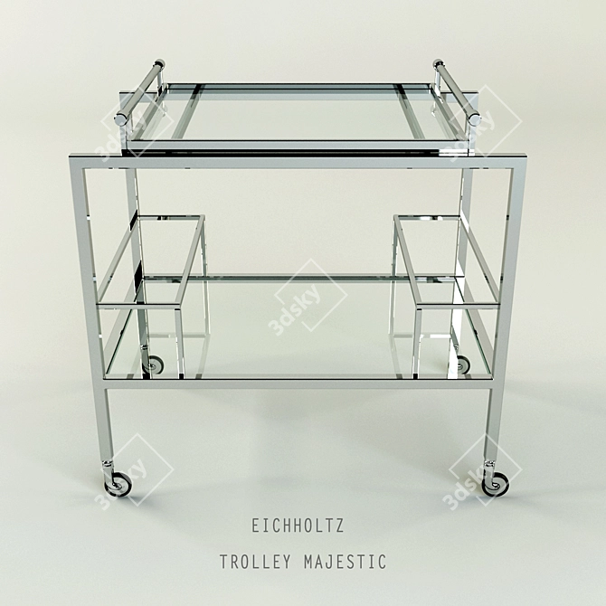 Elegant Rolling Serving Cart 3D model image 1